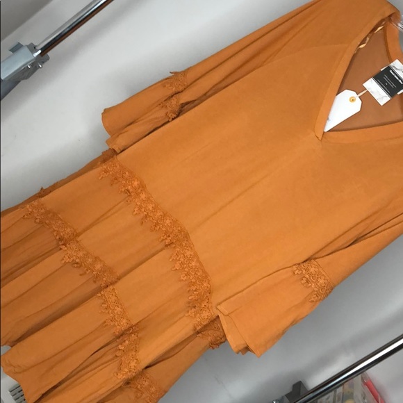 Boho style Camel color dress - Picture 7 of 11